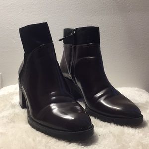 Zara Burgundy Ankle Boots